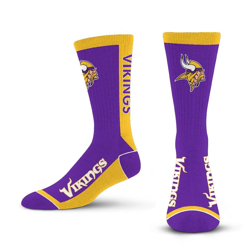 For Bare Feet NFLK Minnesota Vikings MVP Crew Sock Team Color (Large)